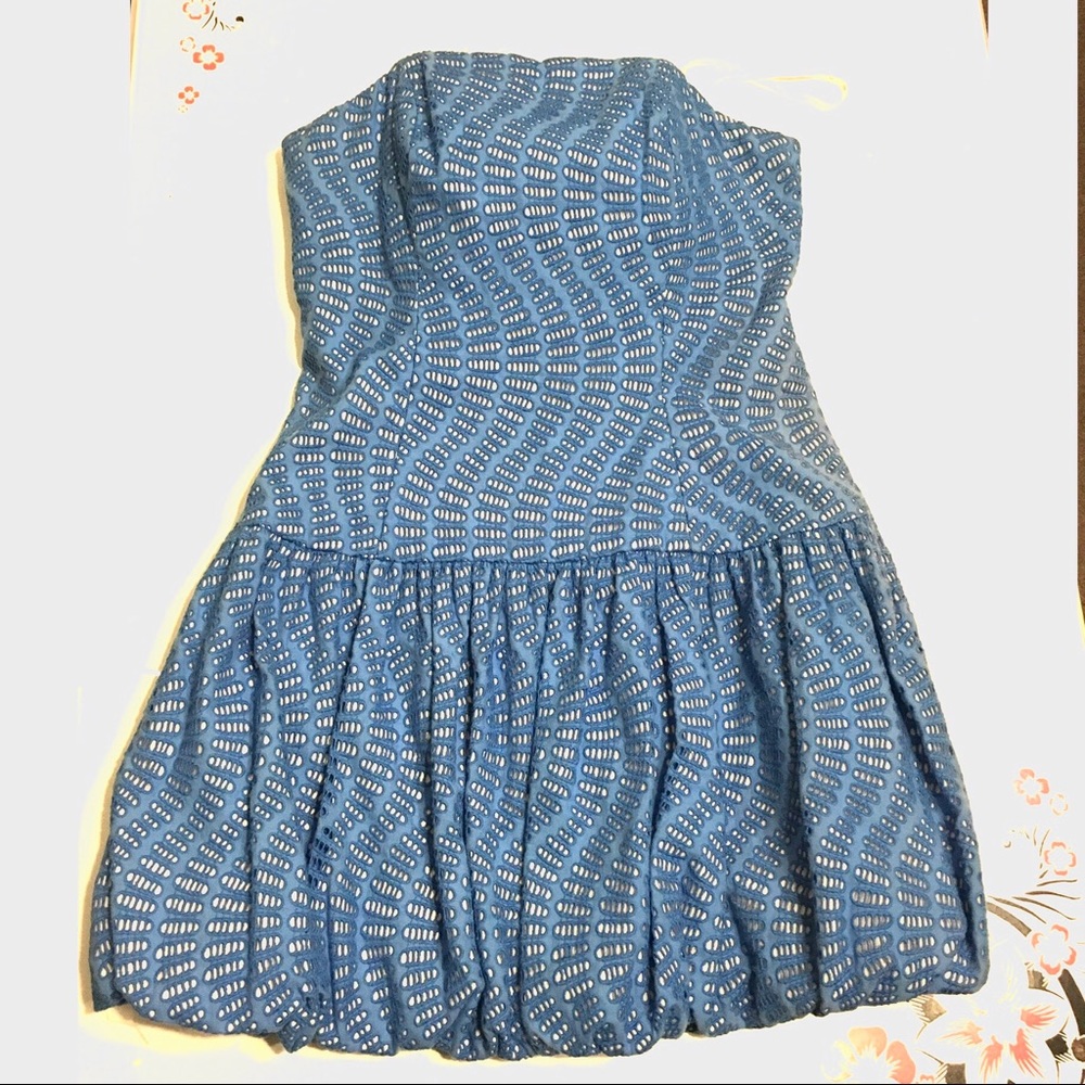 Sz 2 Lily Pulitzer Blue Strapless Dress